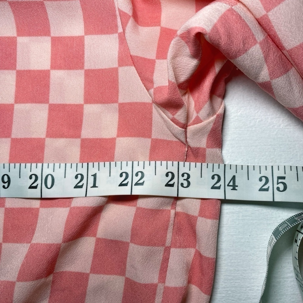 Pretty Garbage Pink Checkered Print Long Sleeve Button Down Shirt - Picture 7 of 10